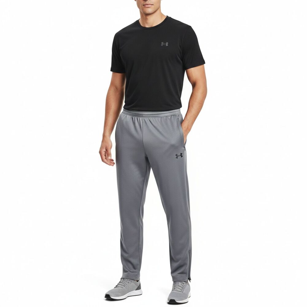 Under Armour‎ Men's XL Gray Straight Leg Track Pants - Loose Fit - Ankle Zips
